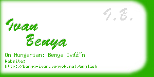 ivan benya business card